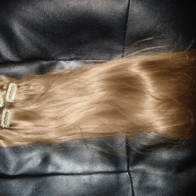 Clip in vlasy - 60 cm, světle hnědé