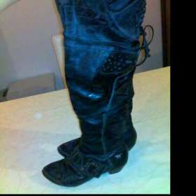 Vysoké kozačky Mustang se šněrováním - foto č. 1