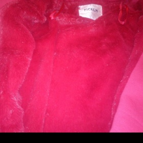 Růžový kabátek / mikina s kapucí s kožíškem - foto č. 1