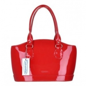 Červená lesklá kabelka Grosso