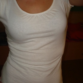 Tričko bílé barvy s nabíranými rukávy Calliope - foto č. 1