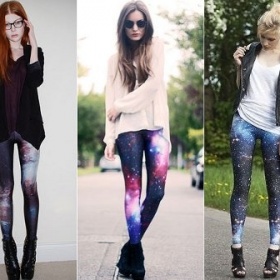 Oblečen a doplňky s motivem vesmíru, vzorem galaxie