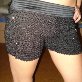 Kraťasy černé s flitry ok shop