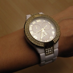 Hodinky Guess Prism Swarovski bílo zlaté - foto č. 1
