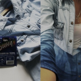 ''džínová''košile Takko - ruční barvení  ombre