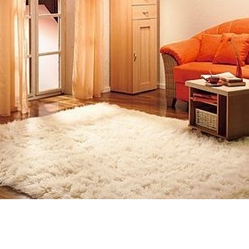 Chlupatý plyšový koberec
