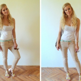 Kde sehnat béžové kalhoty Zara