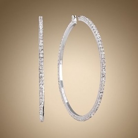 Velké kruhové náušnice s krystaly a průměrem 9cm