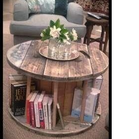 Recyklovaný nábytek - stůl ze špulky