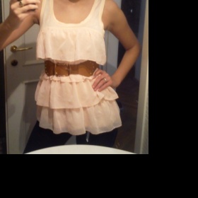 Nude volánkový top H&M