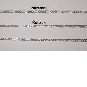 Stříbrný náramek a řetízek