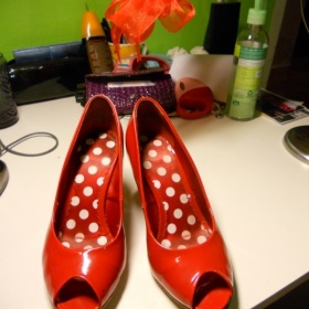 Červené lakované lodičky Deichmann