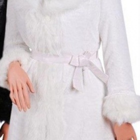 Bílý kožešinkový kabát - kožíšek - foto č. 1