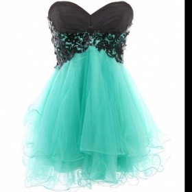 Černo - tyrkysové šaty