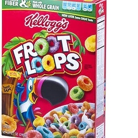 Snídaňové lupínky podobné kroužkům froot loops.
