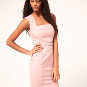 Světle růžové pouzdrové šaty Asos - foto č. 1