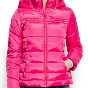 Růžová bunda s kapucí Mango - foto č. 1