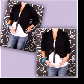 Černý svetr s mašlí neznačkový