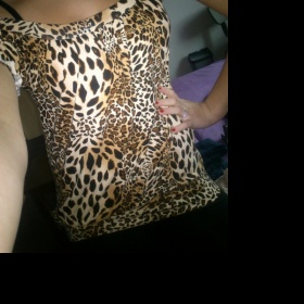 Hnědé tygrované triko neznačkové