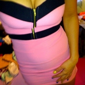 Růžovo černé mini šaty tally weijl