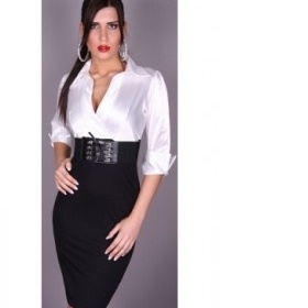 Pouzdrové šaty s košilí - ke sehnat