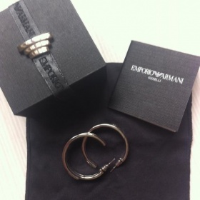 Stříbrné naušnice Armani