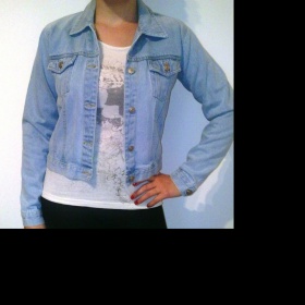 Riflová  bunda, džínová neznačková - foto č. 1