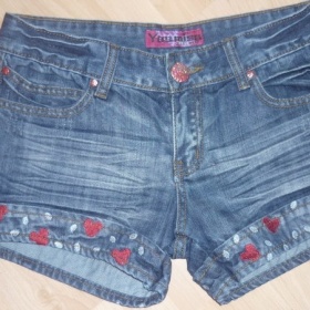 Modré  riflové kraťásky neznačkové