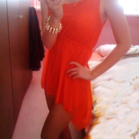 Neonové asymetrické šaty VB