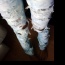 Světle modré, skoro do bíla trhané jeansy Bershka - foto č. 3