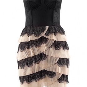 Černo - béžová šaty H&M - foto č. 1