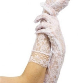 Bílé krajkové rukavičky neznačková - foto č. 1
