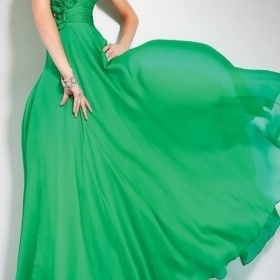 Zelené dlouhé šaty - foto č. 1