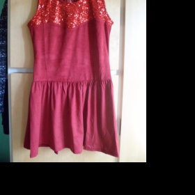 Červené šaty s flitry Millenium - foto č. 1