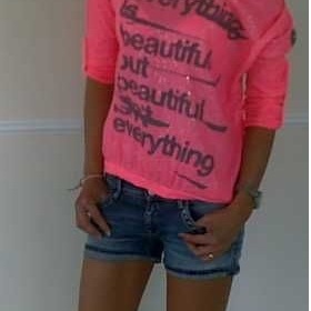 Neonové růžové tričko neznačkové