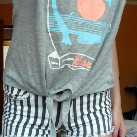 Šedý top na zavazování H&M