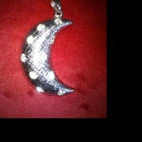 Stříbrný měsíc přívěšek s kamínky Swarowski - foto č. 1