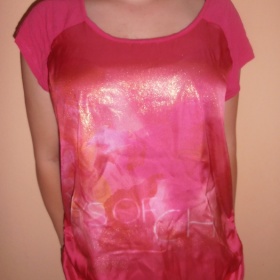 Růžové blyšťavé tričko Yessica