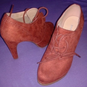 Oranžové  lodičky se šňůrkou na vysokém podpatku Deichmann - Gracelan