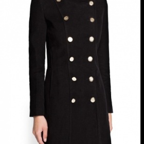 Zimní kabát úzkého střihu se stojáčkem, 2řadový s knoflíky