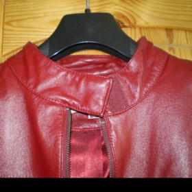 Červená kožená bunda Helline - foto č. 1