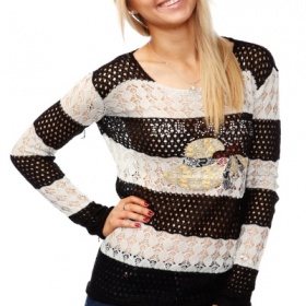 Černo - bílý svetr neznačkový