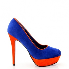 Modro - oranžové lodičky ..