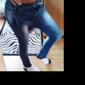 Modré harémové džíny neznačkové