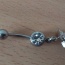 Stříbrný piercing do pupíku s dlouhým přívěskem neznačková - foto č. 2