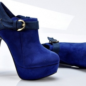 Modré boty Na podpatku - foto č. 1