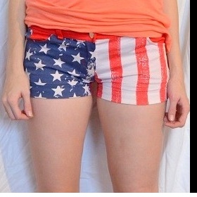 Barevné usa šortky neznačkové