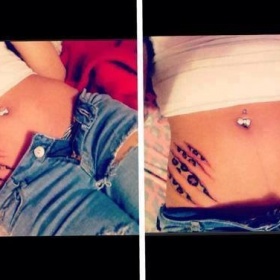 Piercing pupíku - mašlička