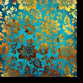 Tyrkysovo - zlatá tapeta