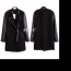 Černý kabát s koženými rukávmi Sheinside - foto č. 2